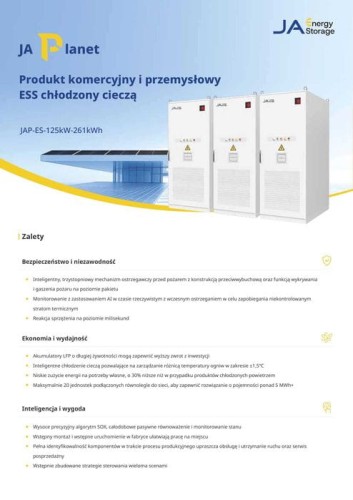 Сховище енергії JA Solar 261 кВт·год ESS з рідинним охолодженням LFP