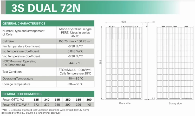 Загальний розпродаж: Фотовольтаїчна панель Enel 370W 3S Dual 72N біфасна безрамкова високоефективна