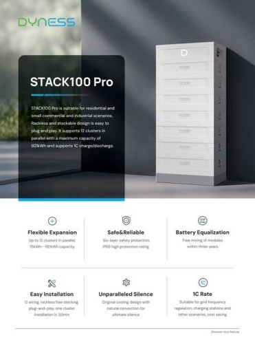 Dyness STACK100 PRO 5,12 кВт·год – батарейний модуль HV LiFePO4