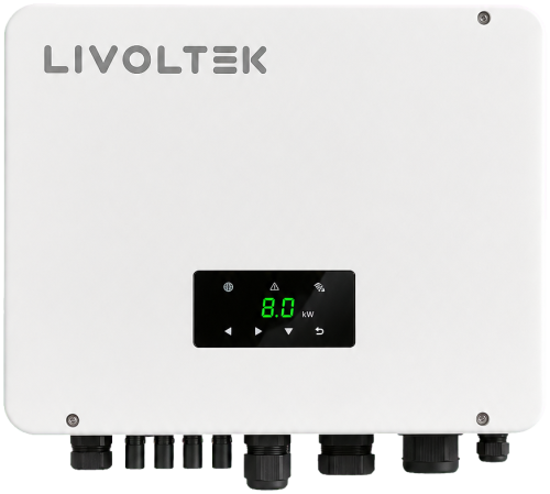 Мережевий інвертор Livoltek 8 кВт GT3-8KD1 трифазний з SPD II та WiFi, 2 MPPT